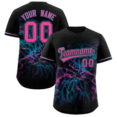 Black Starburst Pattern Authentic Baseball Jersey