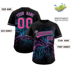 Black Starburst Pattern Authentic Baseball Jersey 2