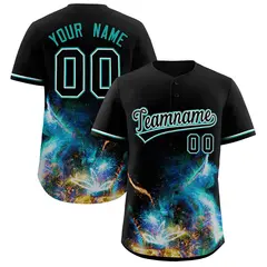 Black Starburst Pattern Authentic Baseball Jersey