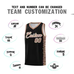 Black Teabrown Indians Pattern Basketball Uniform Jersey 4