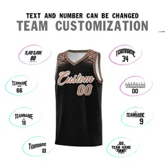 Black Teabrown Indians Print Basketball Uniform Jersey 4
