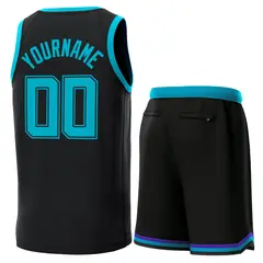 Black Teal Classic Sets Basketball Jersey 2