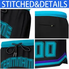 Black Teal Classic Sets Basketball Jersey 8