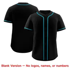 Black Teal Classic Style Authentic Baseball Jersey 7
