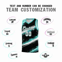 Black Teal White Reversible Basketball Jersey Stellar Strike Series 2
