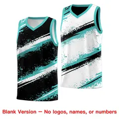 Black Teal White Reversible Basketball Jersey Stellar Strike Series 7