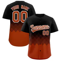 Black Texas Orange Grid Blur Pattern Baseball Jersey
