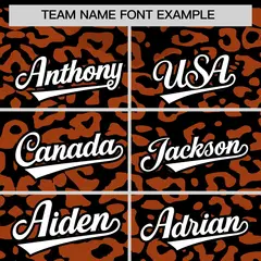 Black Texas Orange Leopard Print Baseball Jersey 3