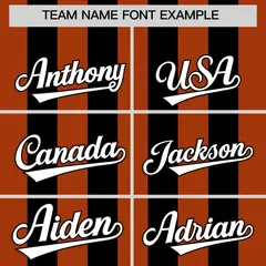 Black Texas Orange Vertical Stripes Performance Polo Shirt 3