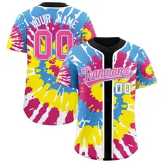 Black Tie-Dye Graffiti Pattern Baseball Jersey