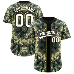 Black Tie-Dye Graffiti Pattern Baseball Jersey 1