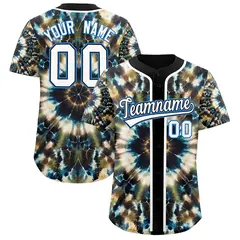 Black Tie-Dye Graffiti Pattern Baseball Jersey 1