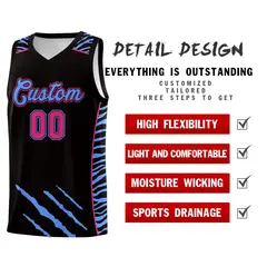 Black Tiger Claw Pattern Sports Uniform Basketball Jersey 2