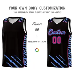 Black Tiger Claw Pattern Sports Uniform Basketball Jersey 3