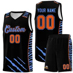 Black Tiger Claw Pattern Sports Uniform Basketball Jersey