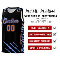 Black Tiger Claw Pattern Sports Uniform Basketball Jersey 2