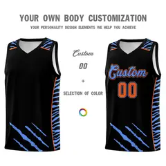 Black Tiger Claw Pattern Sports Uniform Basketball Jersey 3