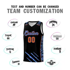 Black Tiger Claw Pattern Sports Uniform Basketball Jersey 4