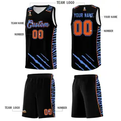 Black Tiger Claw Pattern Sports Uniform Basketball Jersey 5