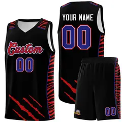 Black Tiger Claw Pattern Sports Uniform Basketball Jersey