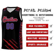 Black Tiger Claw Pattern Sports Uniform Basketball Jersey 2
