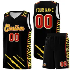 Black Tiger Claw Pattern Sports Uniform Basketball Jersey