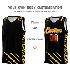 Black Tiger Claw Pattern Sports Uniform Basketball Jersey 3