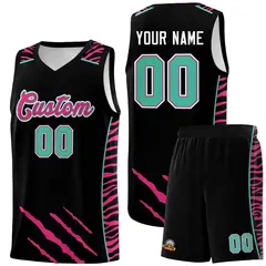 Black Tiger Claw Pattern Sports Uniform Basketball Jersey