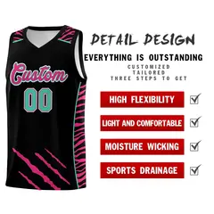 Black Tiger Claw Pattern Sports Uniform Basketball Jersey 2