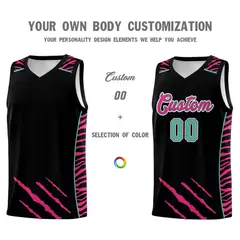 Black Tiger Claw Pattern Sports Uniform Basketball Jersey 3