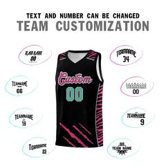 Black Tiger Claw Pattern Sports Uniform Basketball Jersey 4