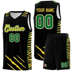 Black Tiger Claw Pattern Sports Uniform Basketball Jersey