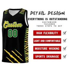 Black Tiger Claw Pattern Sports Uniform Basketball Jersey 2