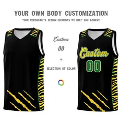 Black Tiger Claw Pattern Sports Uniform Basketball Jersey 3