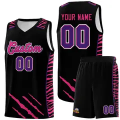 Black Tiger Claw Pattern Sports Uniform Basketball Jersey
