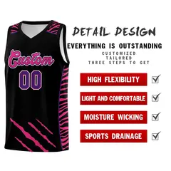 Black Tiger Claw Pattern Sports Uniform Basketball Jersey 2