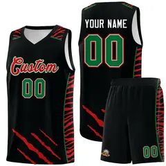 Black Tiger Claw Pattern Sports Uniform Basketball Jersey