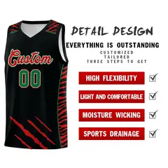 Black Tiger Claw Pattern Sports Uniform Basketball Jersey 2