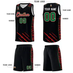 Black Tiger Claw Pattern Sports Uniform Basketball Jersey 5
