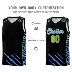 Black Tiger Claw Pattern Sports Uniform Basketball Jersey 3