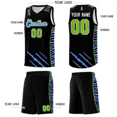 Black Tiger Claw Pattern Sports Uniform Basketball Jersey 5