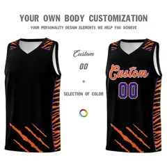 Black Tiger Claw Pattern Sports Uniform Basketball Jersey 3