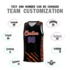 Black Tiger Claw Pattern Sports Uniform Basketball Jersey 4