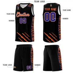 Black Tiger Claw Pattern Sports Uniform Basketball Jersey 5