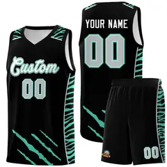 Black Tiger Claw Pattern Sports Uniform Basketball Jersey 1