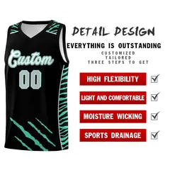 Black Tiger Claw Pattern Sports Uniform Basketball Jersey 2