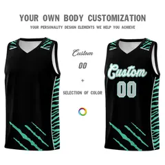 Black Tiger Claw Pattern Sports Uniform Basketball Jersey 3