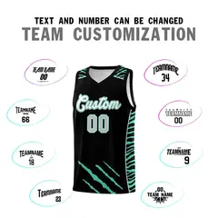 Black Tiger Claw Pattern Sports Uniform Basketball Jersey 4