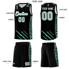 Black Tiger Claw Pattern Sports Uniform Basketball Jersey 5