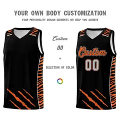 Black Tiger Claw Pattern Sports Uniform Basketball Jersey 3